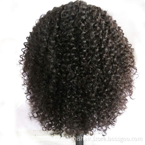 Afro Kinky Curly Hair Real Wig 100% Real Hair Brazil Front Lace Wig 180 Density Natural Color Suitable for Women's Wholesale